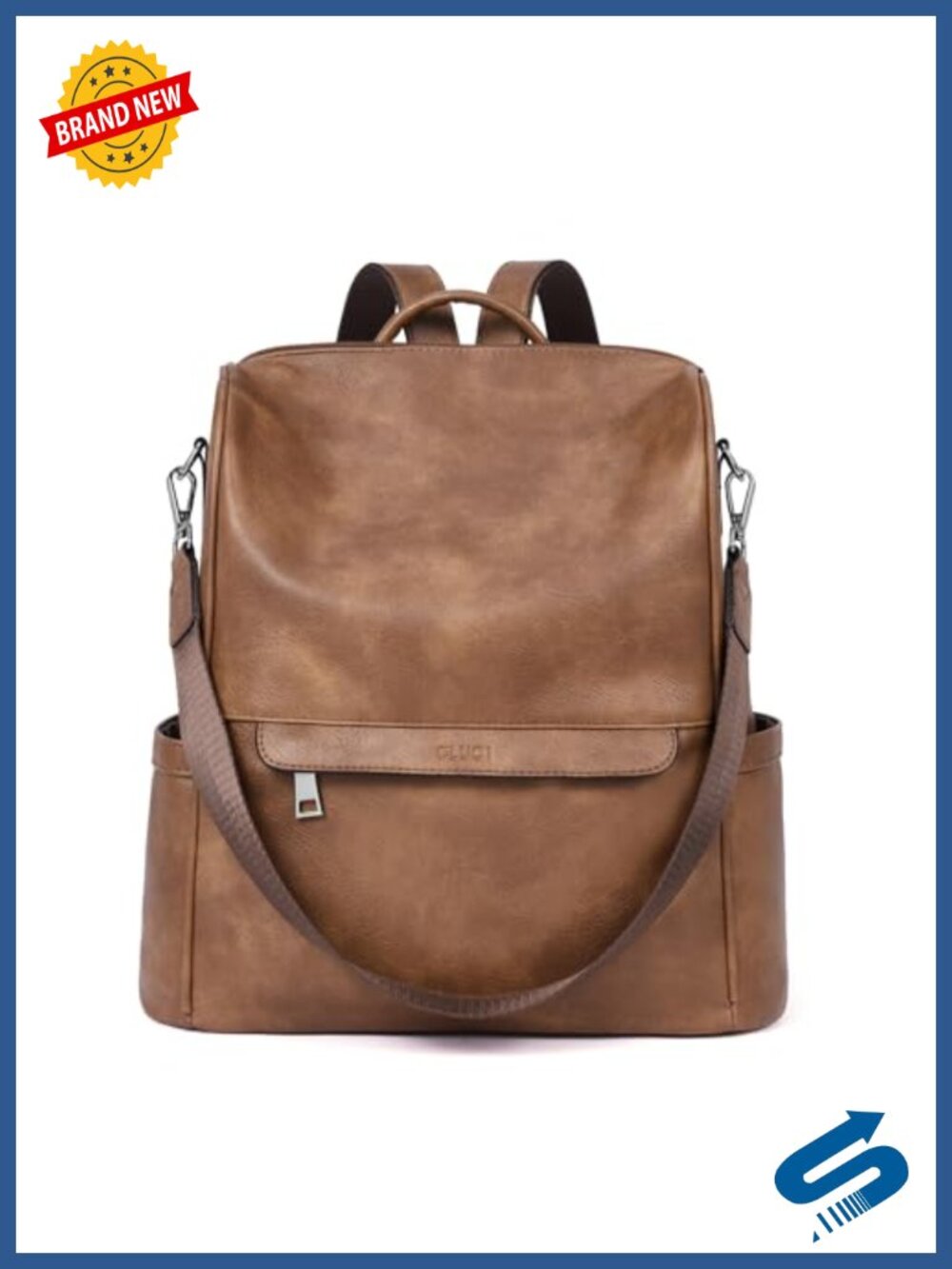 Vegan Leather Backpack Purse Water Resistant Convertible Anti Theft Travel